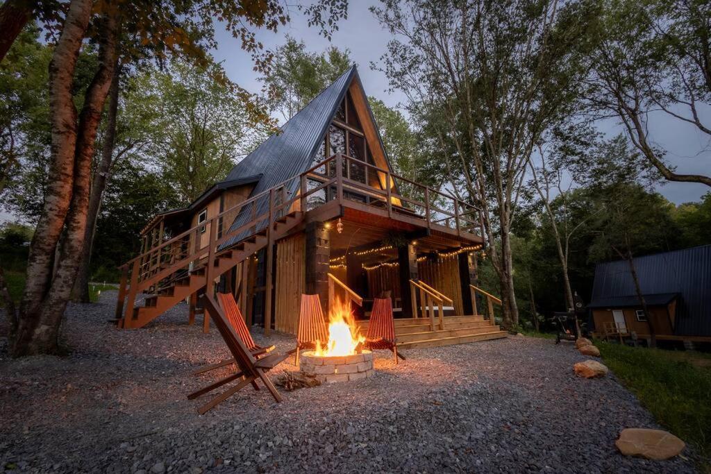 Valhalla Cabins Aframes With Hot Tubs & Sauna Cosby Bagian luar foto