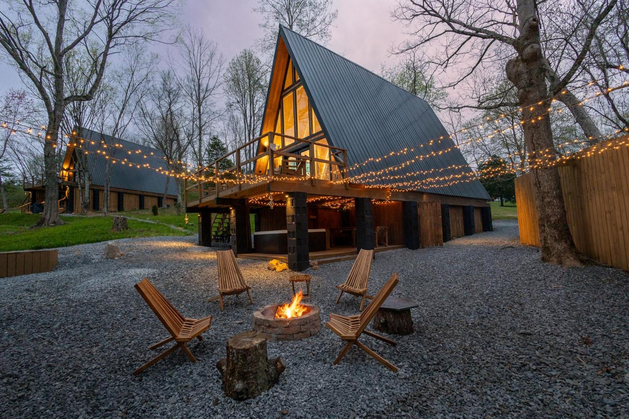 Valhalla Cabins Aframes With Hot Tubs & Sauna Cosby Bagian luar foto