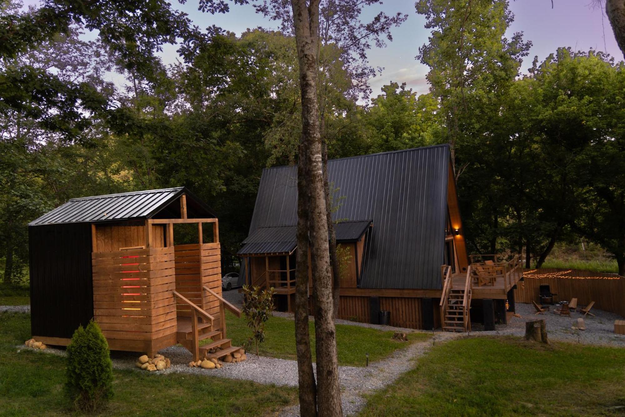 Valhalla Cabins Aframes With Hot Tubs & Sauna Cosby Bagian luar foto