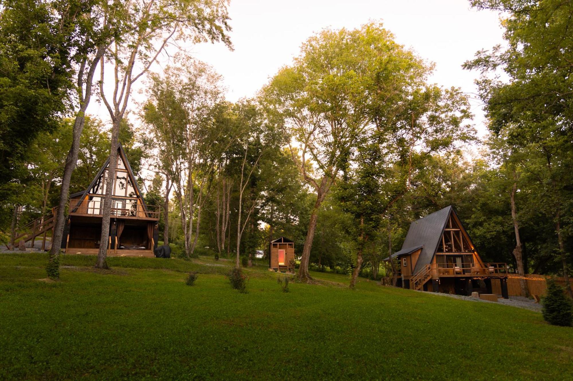 Valhalla Cabins Aframes With Hot Tubs & Sauna Cosby Bagian luar foto