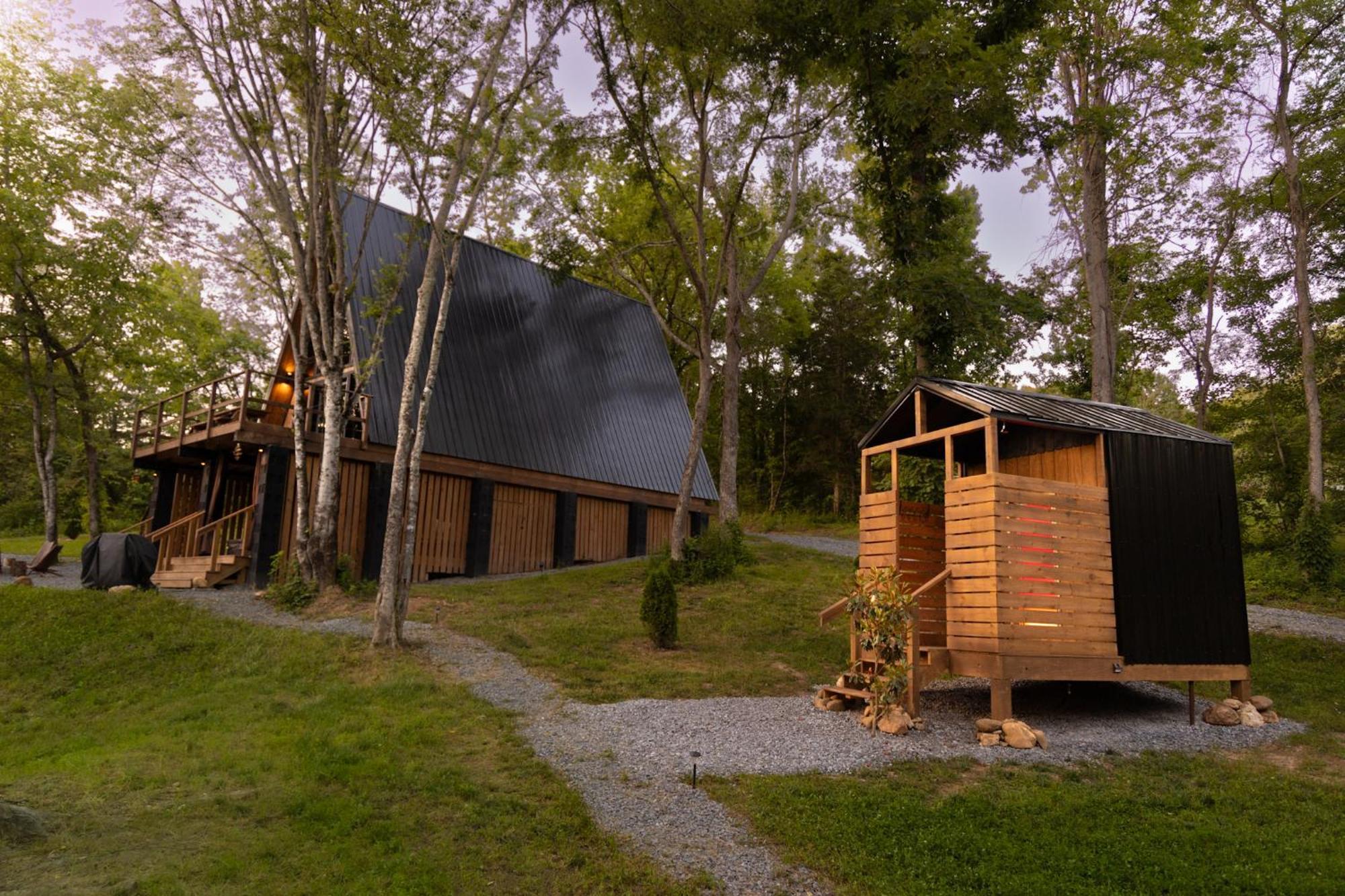Valhalla Cabins Aframes With Hot Tubs & Sauna Cosby Bagian luar foto